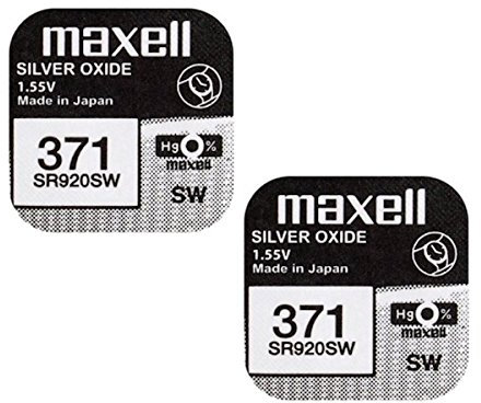2 x Maxell 371 SR920SW 0% Mercure Oxyde d'argent Piles de Montre [Lot de 2]