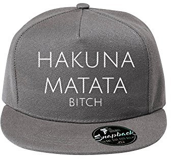 OwnDesigner Unisex Kappe Hakuna Matata Classic Cap mit geradem Schirm, One Size Einheitsgröße für Männer und Frauen (95-Cap-Grau)