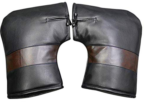 Jatour Motorradlenker Stulpen Handschuhe, Winter Leder wasserdichte Schutz-Lenker-thermische Handschuhe Warme für Roller Scooter Fahrrad Motorrad Moped