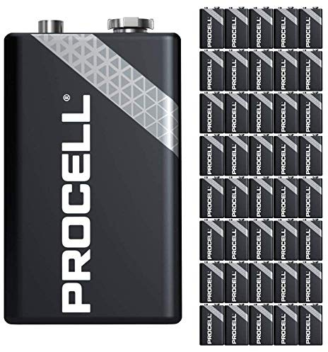 40 Pack - Duracell Procell 9V Batteries | 9 Volt Industrial Power Alkaline Battery | Home or Office Use | Car Air Freshener Promo Pack | Reliable Long Lasting Power