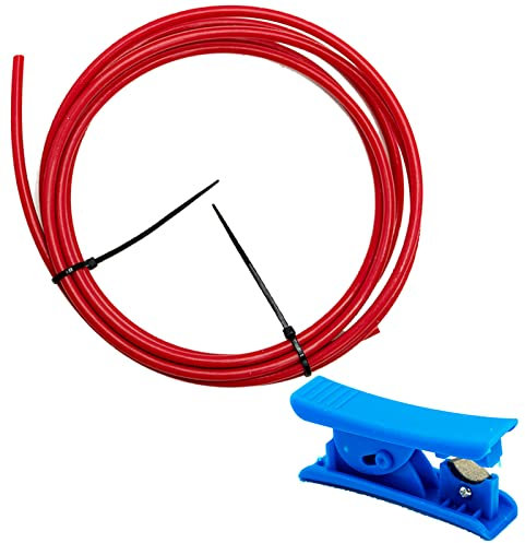 2 Meter PTFE Bowdenrohr Rot für 1,75 (2,0 mm ID/4,0 mm OD) Filament Roter Anschluss für PTFE Tube für Creality Ender 3/Pro Ender 5 CR-10/10S Filament 1,75 mm