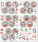 younikat Adventskalender Aufkleber Set Pinguine - selbstklebende Zahlen Etiketten 1-24 I zum Basteln ideale Deko für Weihnachten I Geschenke für Freunde und Familie I dv1154
