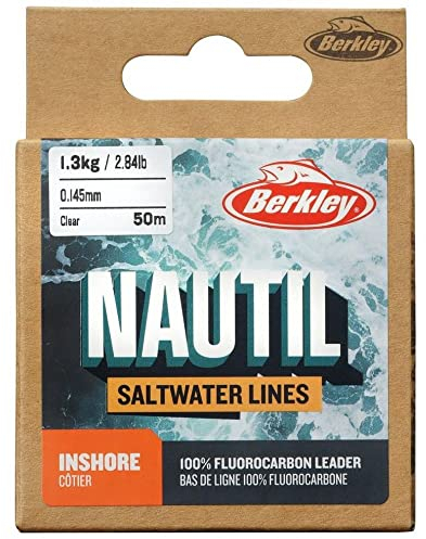 Berkley Nautil Inshore Fluorocarbon Fishing Line, Clear, 0.35 mm | 15.5 lb|7 kg | 50 m