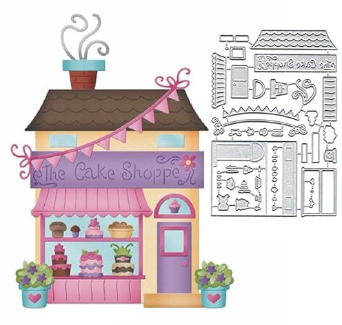 Chocolate Cake House Metal Die Cuts, Chocolate Cake House Cutting Dies Cut Stencils DIY Scrapbooking Cards Decorative Embossing Paper Dies for Album Card Scrapbooking Making