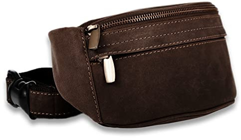 Leder Bauchtasche Hüfttasche 23- (190B) Gürteltasche Lauftasche Handytasche Geldgürtel Neu Braun