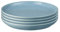 Denby - Elements Medium Blue Coupe Plates Set of 4 - Dishwasher Microwave Safe Crockery 26cm - Blue Ceramic Stoneware Tableware - Chip & Crack Resistant Lunch Plates