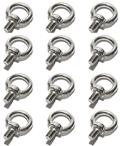 HOUSON 12 viti ad anello M5, in acciaio inox 304, con occhiello rotondo, bullone ad occhiello, antiruggine, per rullo di fissaggio e sospensione (M5)