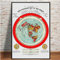 TANYANG Hd Modern Spray Picture Canvas Poster Flat Earth Map Gleason'S Neue Weltkarte Wandbild Malerei Für Ästhetische Wohnzimmerdekor A1 60X90Cm Kein Rahmen