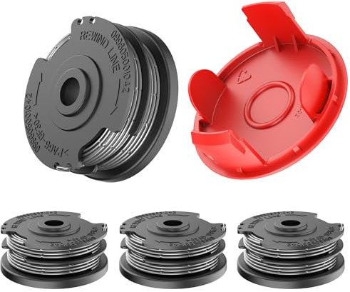 EVENLINKICS Fadenspulen f016800351 für Bosch Rasentrimmer,Kompatibel mit bosch rasentrimmer spule,für bosch rasentrimmer ersatzteile.(4 Ersatzfadenspule, 1 Trimmerabdeckung)