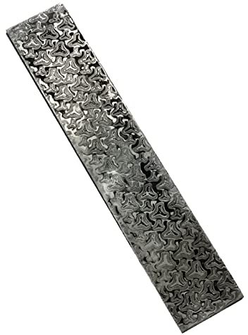 Sunydog Damascus Steel Billet Patterned Steel Cutter Making Bar Embryo Forging Materials Quenched Smoothed for Home Cutter DIY Multipurpose Material