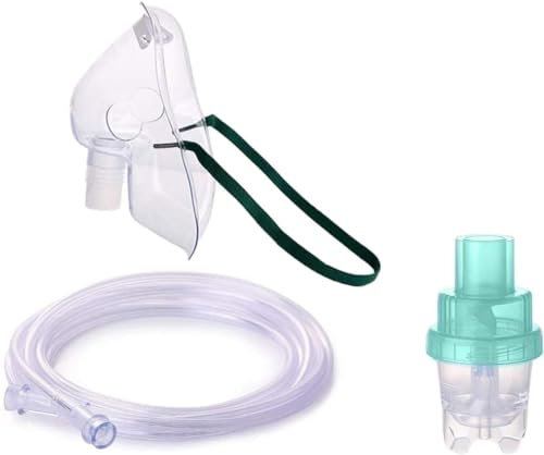 Wonder Care Nebuliser Kit with Nebulizer Mask Inhaler Pharmaceutical Grade Accessories Soft Tubing Vaporizer Cup (Pack of 2_Adult)