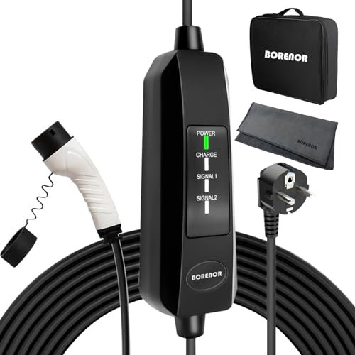 Chargeur Voiture Électrique Type 2 16A, EV Chargeur Type 2 Rapide, Câble Recharge Voiture Electrique 3.5kw, IEC 62196-2, vec Voyant LED, avec Sac de Rangement (5M)