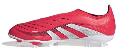 adidas Unisex Predator League Laceless Firm Ground/Multi Ground Football Boot, Lucid Red/Cloud White/Core Black, 42 EU