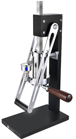 LBMED Handgepresste Espressomaschine, Tragbare Espressomaschine Mit Manuellem Hebel, Öldruckanzeige Und Kolbenkern, Vorheizfunktion Und Hoher Druckdurchdringung, Reich An Fett, Für Cafés Und Zu Hause