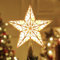 JOIEDOMI 10,5 Zoll beleuchtete PVC-Christbaumspitze mit glitzerndem Stern, 10 warmweiße hellgoldene Baumspitze, batteriebetrieben für Weihnachtsbaumdekorationen, Zuhause, Urlaub, Weihnachten