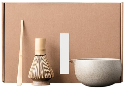 Japanese Matcha Set - Bowl, Spoon, Sifter & Whisk Holder - Manual Matcha Kit for Tea Lovers