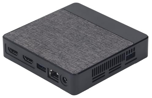 PC, 2,4 G 5 G WiFi Bluetooth 5.0 N4000 EMMC Micro Desktop Computer für 11 Pro, 2 HDMI Unterstützt 4K UHD Dual Screen Display, Gigabit Ethernet, M.2 SSD (2280) (EU-Stecker