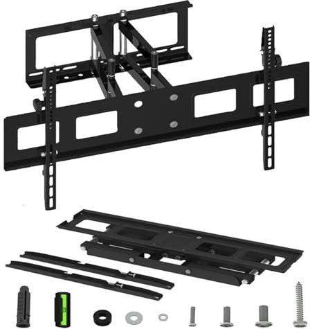 Full Motion TV Wall Bracket for 32 40 43 46 49 50 55 60 65 70” Inch LCD LED Flat and Curved Screens Dual Arms Extendable Swivel Tilt Articulating Wall Mound Capacity Up to 50Kg MAX VESA 400mmx600mm