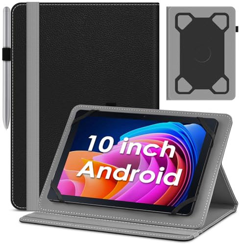 KATUMO Universal Case for All 10 inch Tablet, Folio Leather Case Compatible with Doogee U9/ U10 / Whitedeer/Hakaug/HotLight/Ainmel/BYYBUO/ByxsbTablet 10 inch, Portable Cover with PenHolder