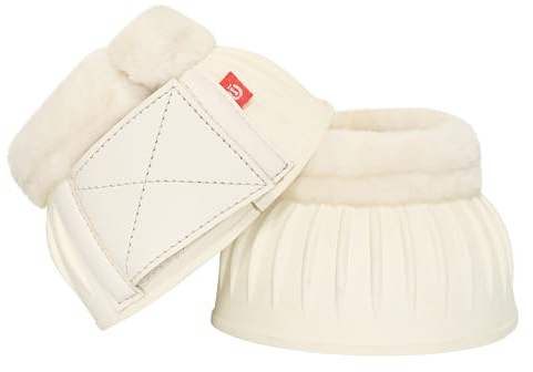 Imperial Riding IRH Bells Cloches de Sabot en Caoutchouc Naturel, amortissantes et sans frottement, avec Bord Doux, Fermeture sécurisée, Robustes pour l'entraînement, Blanc XL