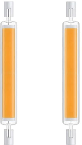 Ampoule LED R7S 118mm 30W Blanc Chaud 3000K, 3000LM, Équivalent Lampe Halogène J118 300W, Dimmable, 360 Degrés Linéaire Ampoule 30W R7S 118mm Slim COB LED pour Applique Murale/Lampadair, 2 PCS