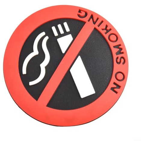 Zilimontt Automotive No Signs Aufkleber für Auto Innenraum - Weichgummi Nicht Abnehmbare Abziehbilder, 5 cm x 5 cm, Schwarz Rot Weiß Design, Kompatibel mit allen