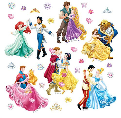 AG Design Disney Prinzessinnen Kinderzimmer Wand Sticker, PVC-Folie (Phtalate-Free), Mehrfarbig, 30 x 30 cm