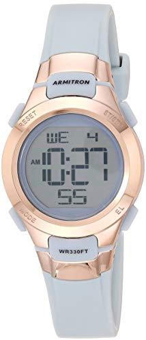Armitron Reloj Digital para Mujeres de Cuarzo con Correa en Resina 45/7012PBL, Azul/Oro Rosa
