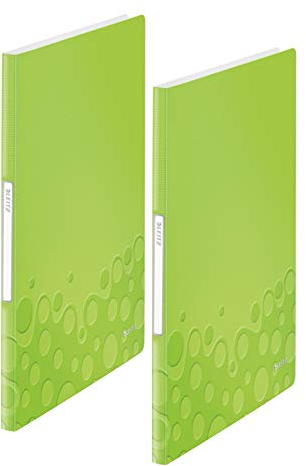 Leitz Sichtbuch wow, A4, PP, 20 Hüllen (grün metallic, 40 Hüllen | 2er Pack)