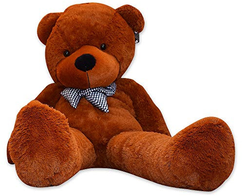 TE-Trend Riesen Plüschbär XXL 200cm Dunkelbraun - Flauschiges Kuscheltier mit Schleife - großes Teddy-Bär Geschenk für Kinder & Erwachsene - Stofftier waschbar & EN71-zertifiziert - Deutscher Händler