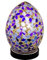 Britalia Purple Flower Mosaic Glass Vintage Egg Table Lamp 20cm | Black Base | 1 x SES E14 Bulb Required (Not Included) | Study - Bedroom - Lounge | Desk Light