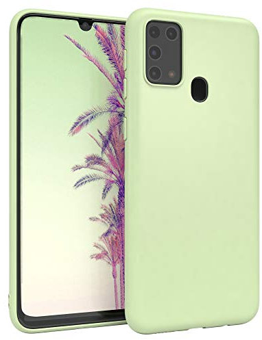 EAZY CASE Handyhülle Silikon mit Kameraschutz kompatibel mit Samsung Galaxy M31 in Pastell Grün, Ultra dünn, Slimcover, Silikonhülle, Hülle, Softcase, Backcover