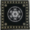 THE ART BOX Altartuch Tarotkarten Servietten Hexereizubehör Schwarzgold Tischdecke Quadratisch Spirituelles Himmlisches Decktuch mit Fransen, Heilige Geometrie Aufkleber, 36x36 Zoll