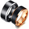 ANAZOZ 2 Stück Eheringe Paarpreis Wolfram 8mm Gebürstet und Poliert Partnerringe Trauringe Partnerringe Set Frauen Schwarz Rosegold Eheringe Ausgefallen Frau:65 (20.7) & Mann:62 (19.7)