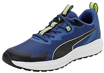 PUMA Unisex Twitch Runner Trail Laufschuh, Blazing Blue-Lime Squeeze Black, 42.5 EU