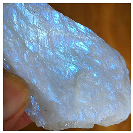 DOUPE Heilende Kristalldekoration. 100g seltener rauh natürlicher weißer Mondstein roh Edelstein mineralische Exemplare Reiki heilende Kristall Energy Home Decoration