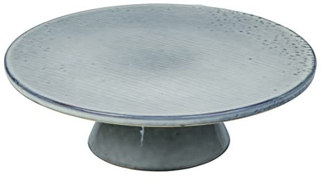 broste Copenhagen Nordic Sea Kuchenplatte aus Steingut, Unikat, spülmaschinenfest, mikrowellenfest, Maße: Höhe: 10 cm, Durchmesser: 30 cm, 14533459, Türkis, 30 x 10 cm