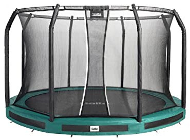Salta Premium Ground - Bodentrampolin mit Sicherheitsnetz - Rund - ø 251/305/366/396/427 cm - Grün/Schwarz (⌀ 366 cm, Grün)