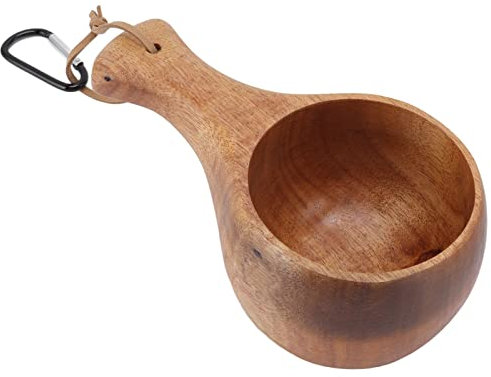 Taza de Madera de Estilo Nórdico para Acampar Al Aire Libre, Senderismo, Taza para Beber, Portátil para Café, Té, Leche, Navidad, Acción de Gracias