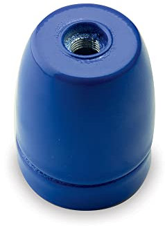 AMARCORDS - Douille en porcelaine vintage prise E27 à couleur BLEU