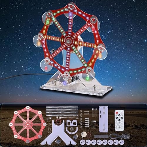DONGKER Modello di Ruota Panoramica Fai-da-Te, Kit di Saldatura Con Luci a LED Colorate, Progetto di Pratica per Studenti e Appassionati