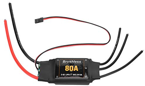 RiToEasysports Brushless ESC, 80A Hochpräziser RC-Elektro-Drehzahlregler ESC RC-Flugzeugzubehör für RC-Hubschrauberflugzeuge((80A)) elektronisches Spielzeug Kinderspielzeug