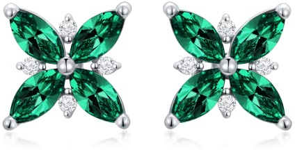 YDD Boucles d'oreilles en or jaune massif 9 carats pour femme - Motif flocon de neige/fleurs/croix - Cadeau de Noël pour elle, 8mm, Zircone cubique