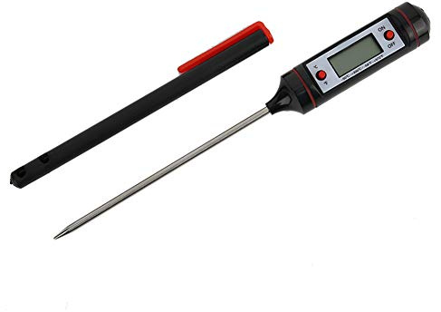 Digitales Fleischthermometer, ultraschnelles, sofort ablesbares Lebensmittelthermometer, wasserdichtes Kochthermometer mit Hintergrundbeleuchtung und langer Sonde für Küche, Braten, Grillen, BBQ