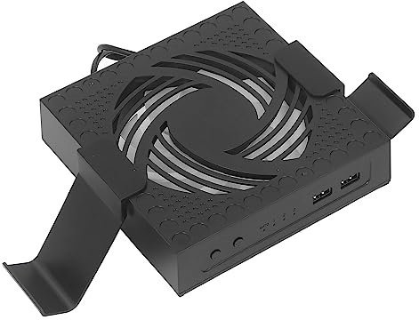 RiToEasysports Ventilateur de Console, Ventilateur de Refroidissement Automatique RVB Lumière Colorée Ventilateur de Refroidissement de Console à 4 Vitesses pour Series X XSX