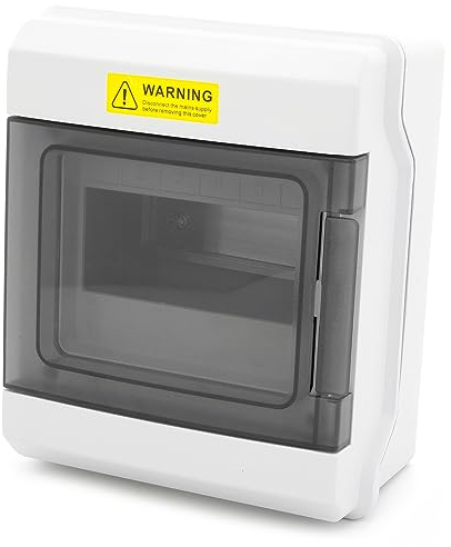 Boîte de distribution IP66 étanche 6 modules 1 rangée, distributeur transparent, robuste pour jardin et extérieur