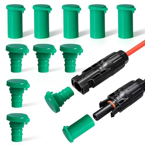 Jadeshay Conector Solar Enchufe,10 Pares de Tapas de Conector de Panel Solar Impermeable y Resistente Polvo de Tapa de Conector Solar Macho y Hembra para Panel Solar Fotovoltaico y Microinversor
