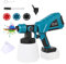 Cordless Paint Sprayer Compatible with Makita 18V Battery, HVLP Paint Spray Gun with 1000ml Container, 3 Nozzles, 3 Spray Patterns, for Fencing Decking Wall Ceilings Home Furniture (No Battery)
