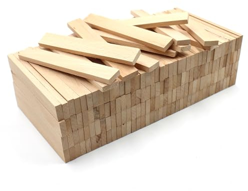 80x Holzleiste 22x8x160mm Buche lose Bastelklötzchen zum Basteln Bastelstäbe (Buche 22x8mm)