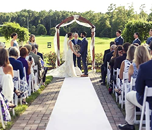 dofopo Weißer Hochzeit Teppich 100x1000cm Teppich Weiss 2,5mm Dicke Gangläufer Event Läufer für Drinnen und Draußen